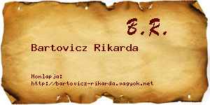 Bartovicz Rikarda névjegykártya